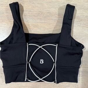 BuffBunny Black Sports Bra with Criss-Cross Straps